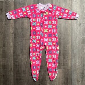💞 Baby & Toddler Girl Size 18 Months Pink Butterfly Footie Pajamas